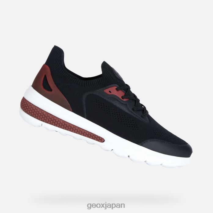 Geox Shoes Japan スフェリカ アクティフマン 822JX1772 男性 黒/赤