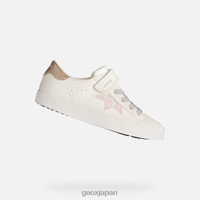 Geox Shoes Japan キルウィの女の子 822JX1863 女の子 ホワイト/ピンク