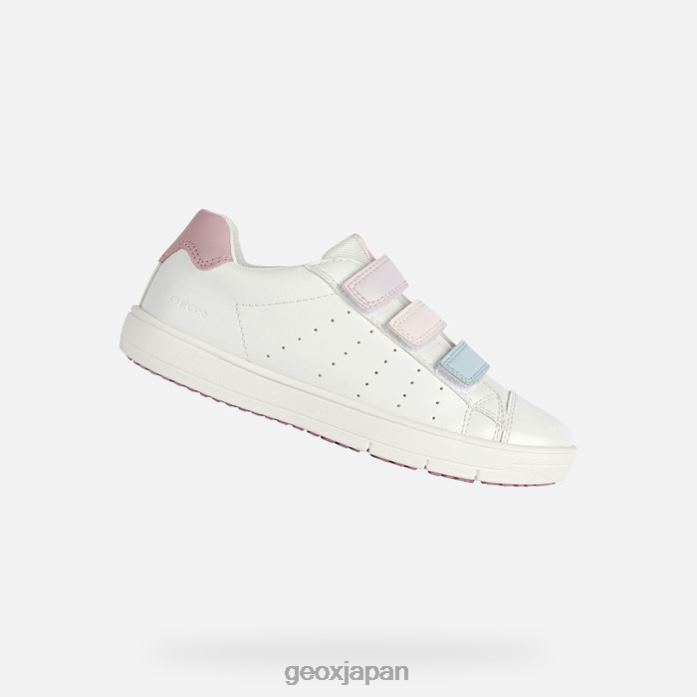 Geox Shoes Japan サイネックスの女の子 822JX1866 女の子 ホワイトローズ