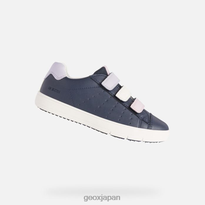 Geox Shoes Japan サイネックスの女の子 822JX1867 女の子 ネイビー/オーキッド