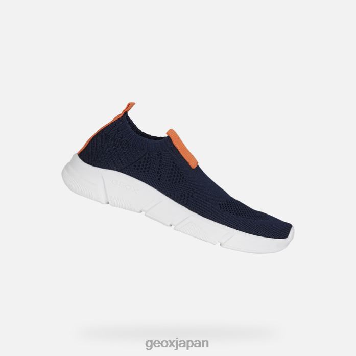 Geox Shoes Japan アリルジュニア 822JX1869 男の子たち ネイビー/オレンジ