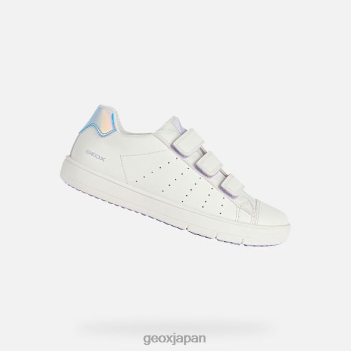 Geox Shoes Japan サイネックスの女の子 822JX1878 女の子 ホワイト/虹色