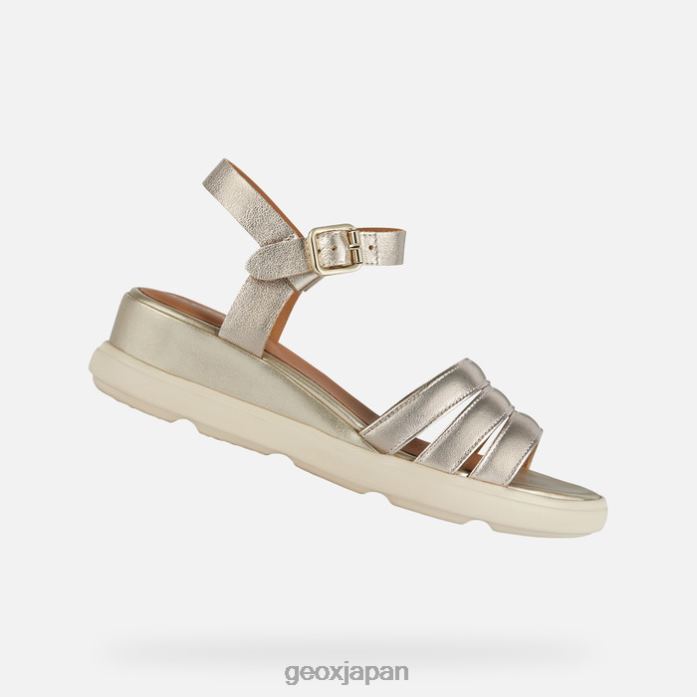 Geox Shoes Japan ピサの女性 822JX188 女性 ライトゴールド