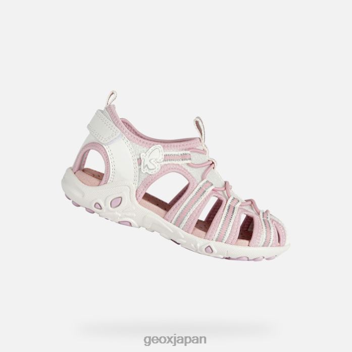 Geox Shoes Japan サンダルウィンベリーガール 822JX1883 女の子 ホワイト/ピンク
