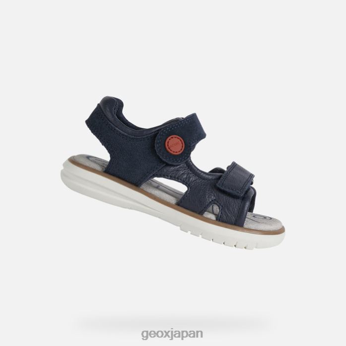 Geox Shoes Japan サンダルマラテアボーイ 822JX1946 男の子たち ネイビー/ダークレッド