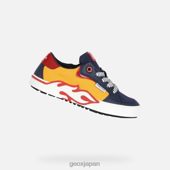 Geox Shoes Japan アルファベットの男の子 822JX1951 男の子たち イエロー/ネイビー