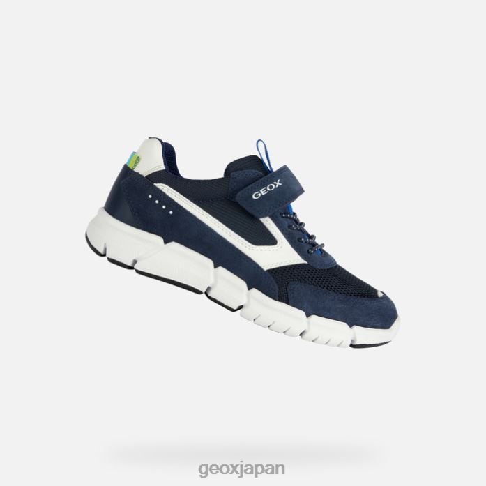 Geox Shoes Japan フレキシパーボーイ 822JX1968 男の子たち ネイビー/ホワイト