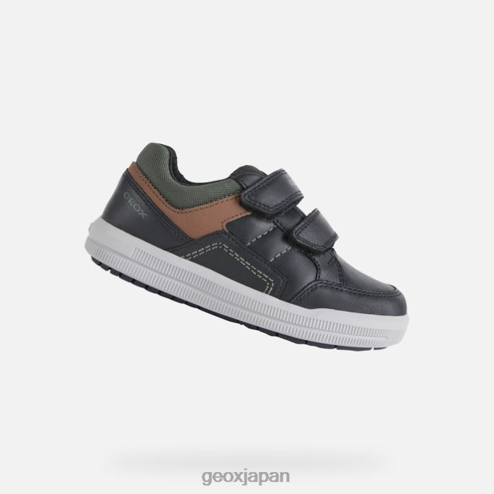 Geox Shoes Japan アルザック少年 822JX1972 男の子たち 黒/錆び