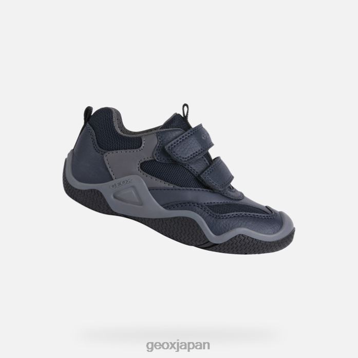 Geox Shoes Japan ウェーダーボーイ 822JX1999 男の子たち ネイビー/ダークグレー