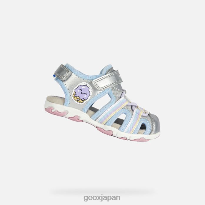 Geox Shoes Japan サンダルフラフィー幼児 822JX2013 赤ちゃんと幼児 銀