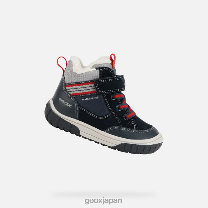 Geox Shoes Japan オマールベイビー 822JX2032 赤ちゃんと幼児 ネイビー/レッド