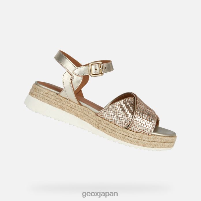 Geox Shoes Japan エオリーの女性 822JX204 女性 ライトゴールド