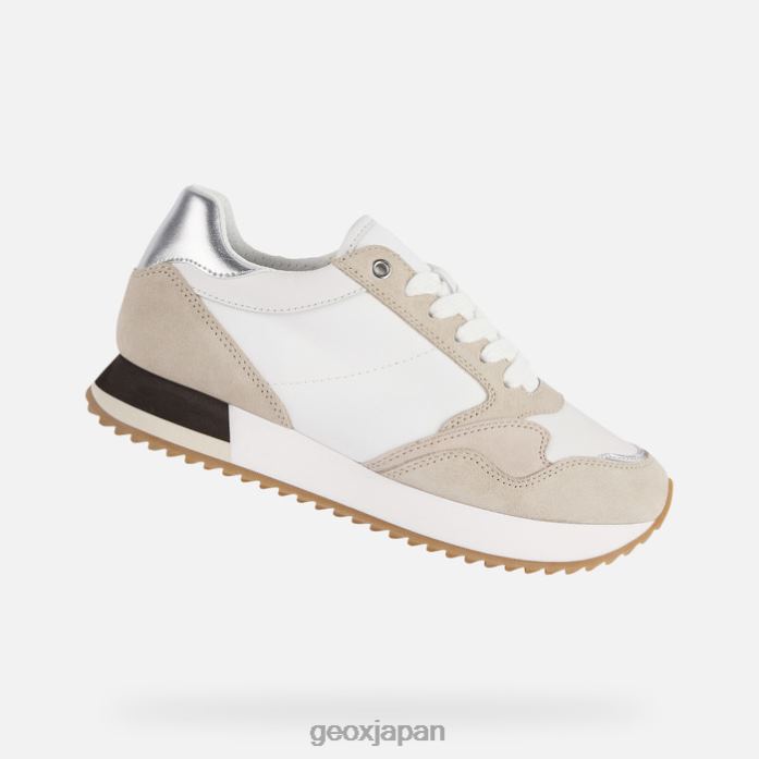Geox Shoes Japan ドラレア女性 822JX250 女性 ホワイト/ライトトープ