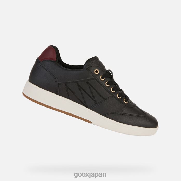 Geox Shoes Japan メレダの女性 822JX254 女性 ブラック/DKバーガンディ
