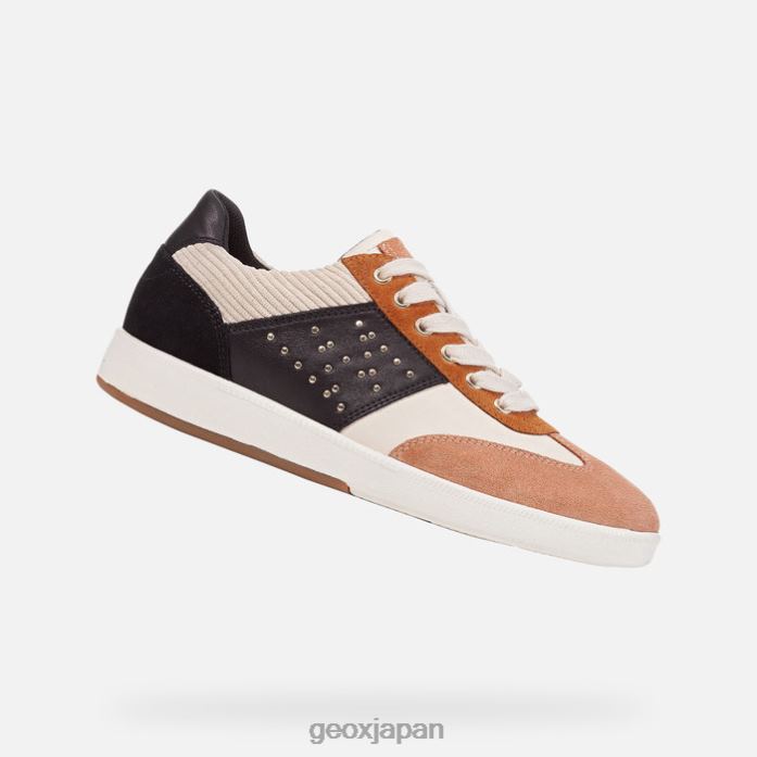 Geox Shoes Japan メレダの女性 822JX314 女性 クリーム/ブラック