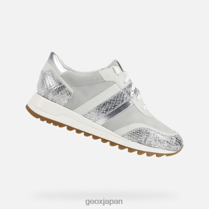 Geox Shoes Japan タベリヤの女性 822JX323 女性 ホワイト/シルバー