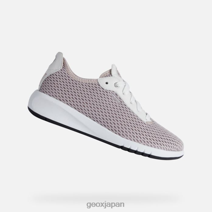 Geox Shoes Japan エアランティス女性 822JX337 女性 アンティークローズ/ホワイト