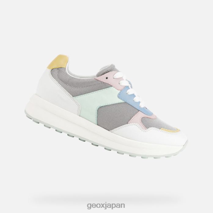 Geox Shoes Japan ランティックス女性 822JX348 女性 ライトグレー/ホワイト