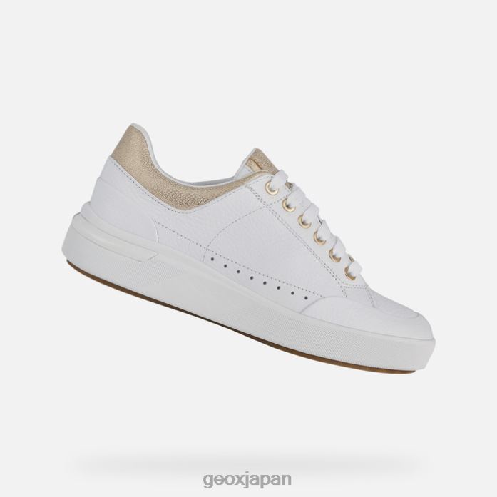 Geox Shoes Japan ダリラの女性 822JX376 女性 ホワイト/シャンパン