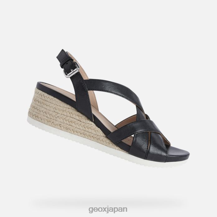 Geox Shoes Japan イスキアコルダの女性 822JX454 女性 黒