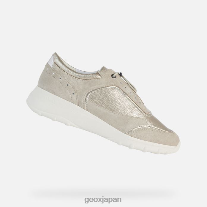 Geox Shoes Japan アレニー女性 822JX518 女性 ライトゴールド/ライトトープ