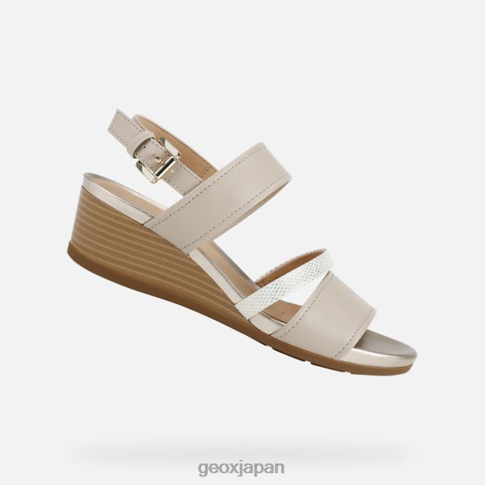 Geox Shoes Japan マリカルメンの女性 822JX542 女性 ベージュ/ライトゴールド
