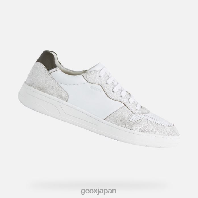 Geox Shoes Japan マグネテマン 822JX784 男性 ホワイト/ライトオリーブグリーン