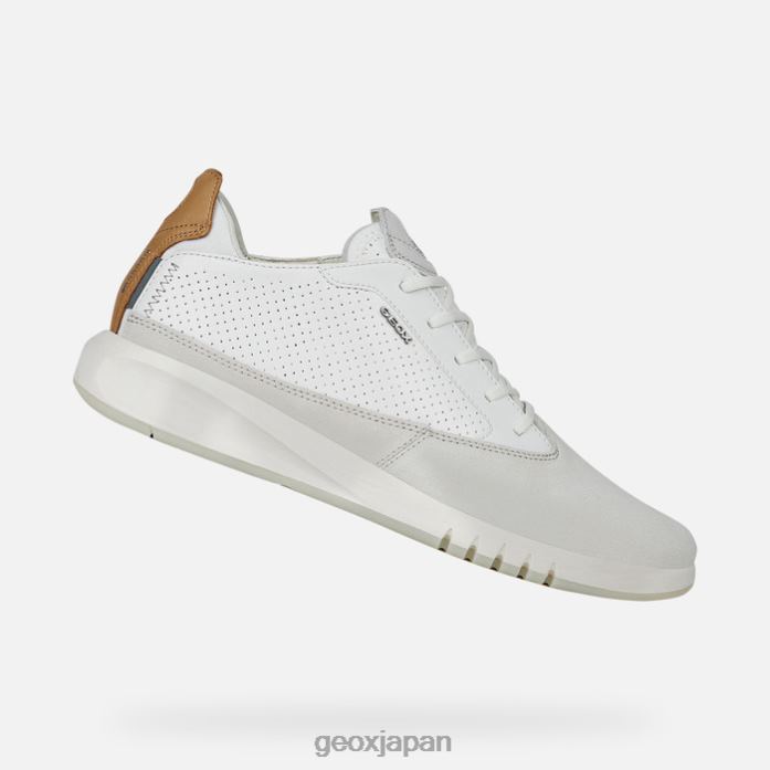 Geox Shoes Japan エアランティスマン 822JX800 男性 パピルス/白