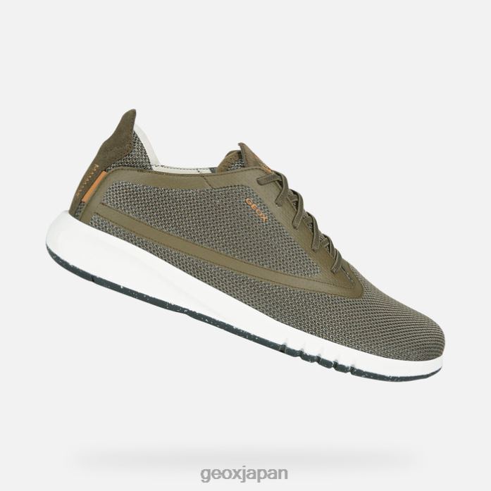 Geox Shoes Japan エアランティスマン 822JX885 男性 ダークオリーブ