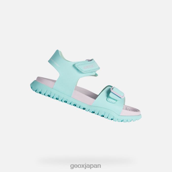 Geox Shoes Japan サンダルフスベットジュニア 822JX992 女の子 シーグリーン/ライラック