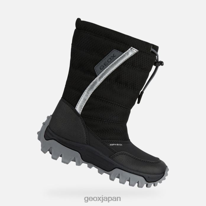 Geox Shoes Japan ヒマラヤABXジュニア 822JX1160 男の子たち 黒い銀
