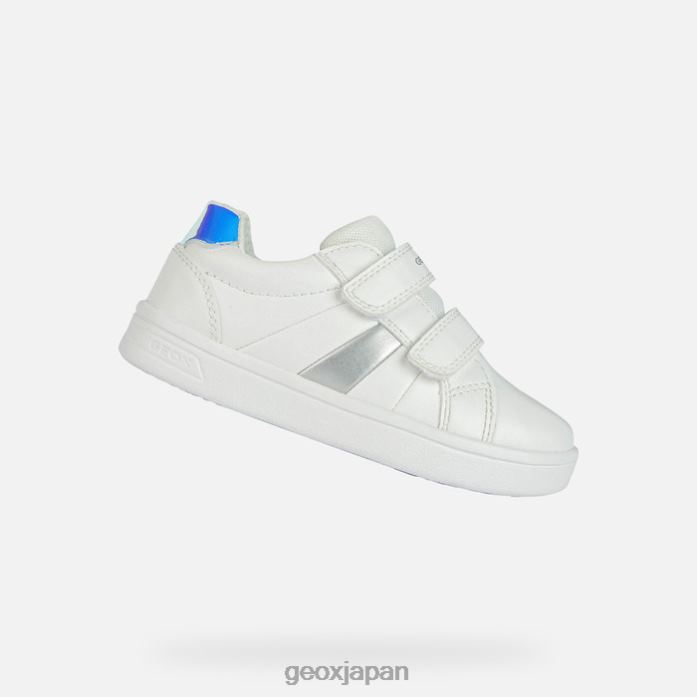 Geox Shoes Japan DJロックガール 822JX1882 女の子 ホワイト/シルバー