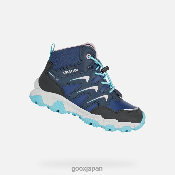 Geox Shoes Japan マグネター abx ジュニア 822JX1079 女の子 ネイビー/ウォーターシー