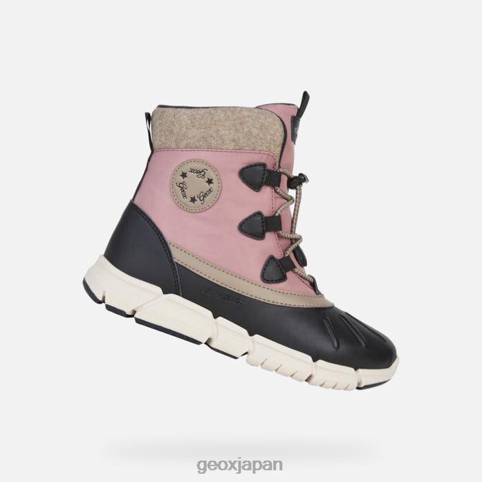 Geox Shoes Japan フレキシパー abx 女の子 822JX1082 女の子 ブラック/DKピンク