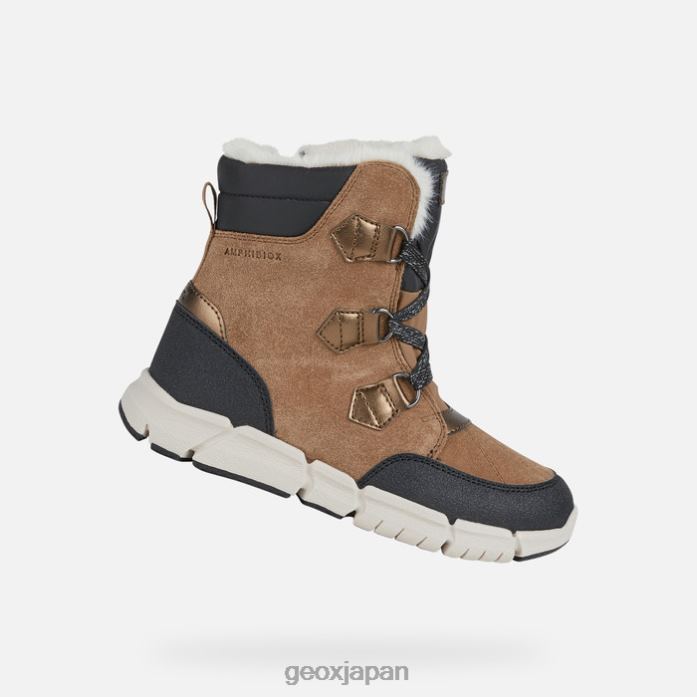 Geox Shoes Japan フレキシパー abx 女の子 822JX1092 女の子 ウィスキー/ブラック