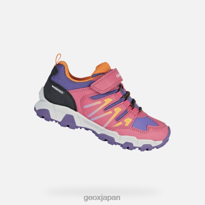 Geox Shoes Japan マグネター abx ジュニア 822JX1159 女の子 フューシャ/パープル