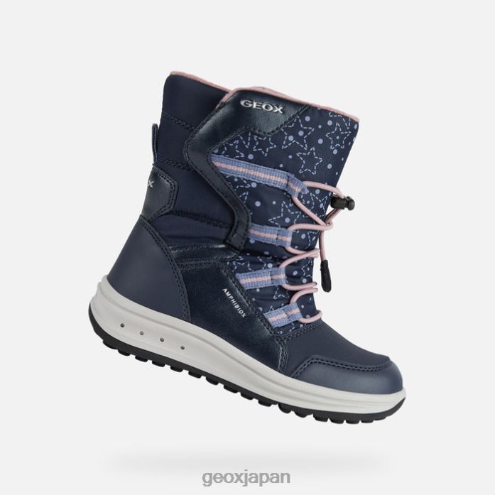 Geox Shoes Japan ロビー abx 女の子 822JX1188 女の子 ネイビー/ローズ