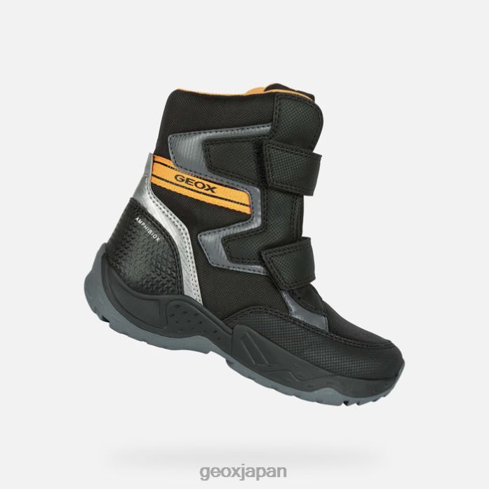 Geox Shoes Japan センティエロ abx ボーイ 822JX1295 男の子たち 黒/黄