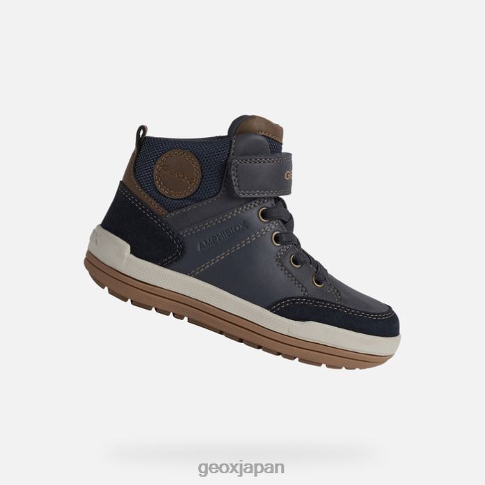 Geox Shoes Japan チャーズ abx ボーイ 822JX1328 男の子たち ネイビー/ライトブラウン