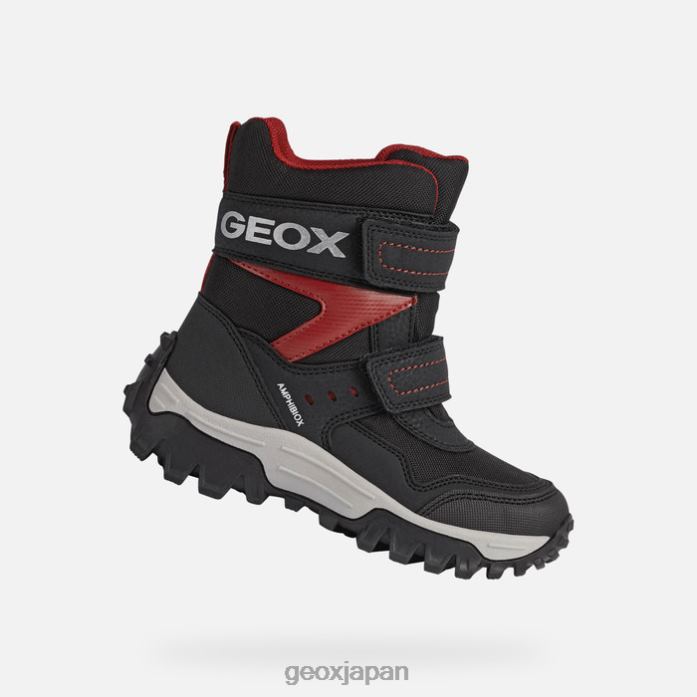 Geox Shoes Japan ヒマラヤabxの男の子 822JX1330 男の子たち 黒/赤