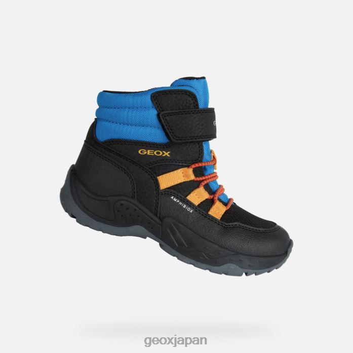 Geox Shoes Japan センティエロ abx ボーイ 822JX1341 男の子たち 黒い空