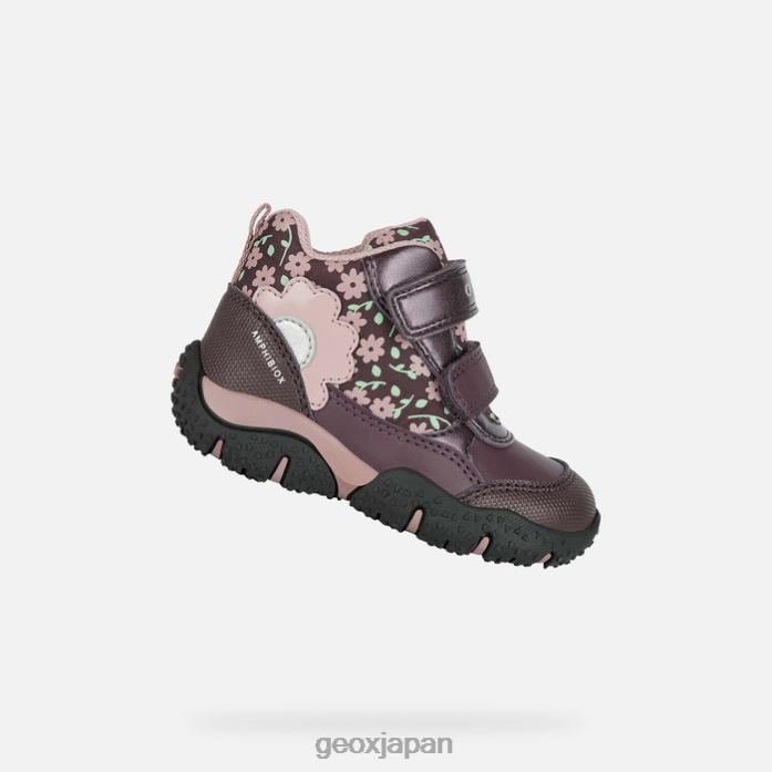 Geox Shoes Japan バルト海abx幼児 822JX1482 赤ちゃんと幼児 プルーン/ダークピンク