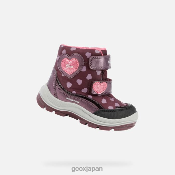Geox Shoes Japan フランフィル abx 幼児 822JX1491 赤ちゃんと幼児 プルーン