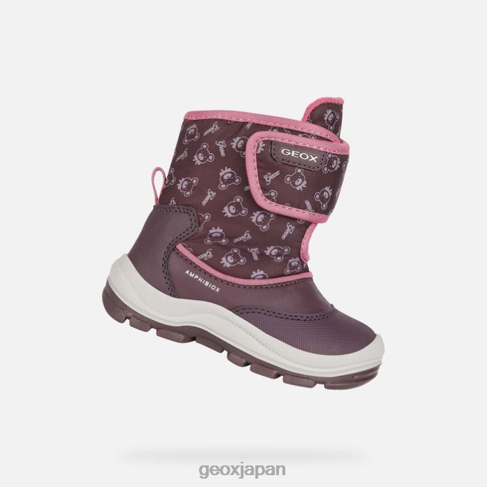 Geox Shoes Japan フランフィル abx 幼児 822JX1512 赤ちゃんと幼児 プルーン/ダークフクシア