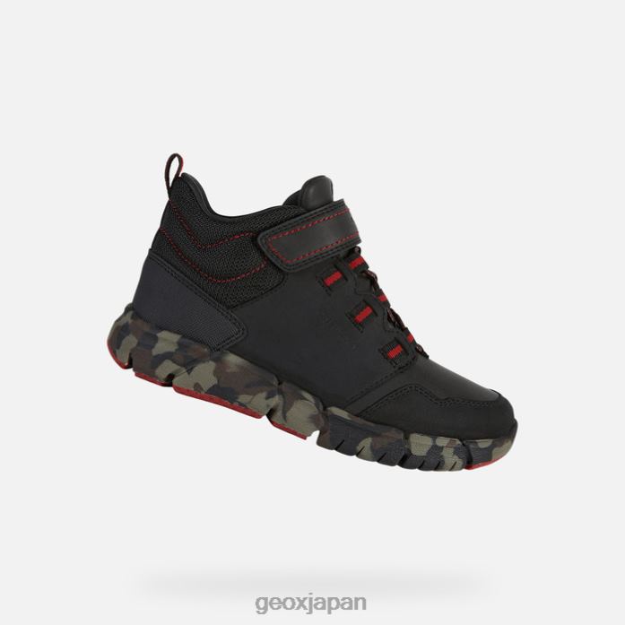 Geox Shoes Japan フレキシパー abx ボーイ 822JX1996 男の子たち 黒/赤