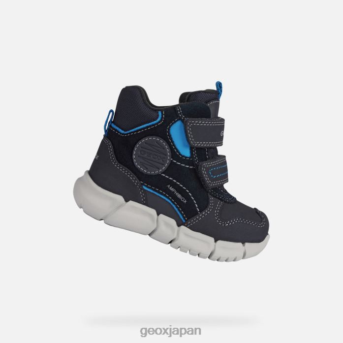 Geox Shoes Japan フレキシパー abx ベビー 822JX2026 赤ちゃんと幼児 ネイビー/スカイ