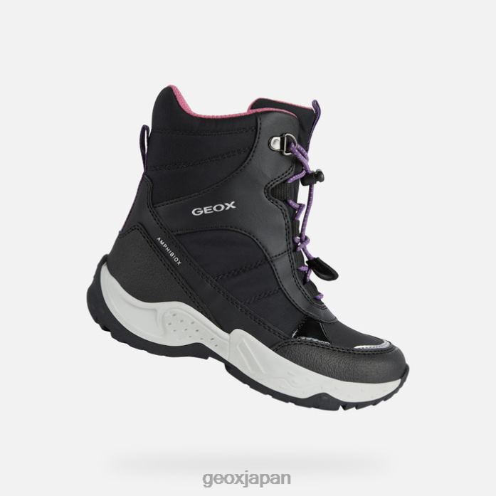 Geox Shoes Japan センティエロ abx 女の子 822JX7 女の子 ブラック/フクシア